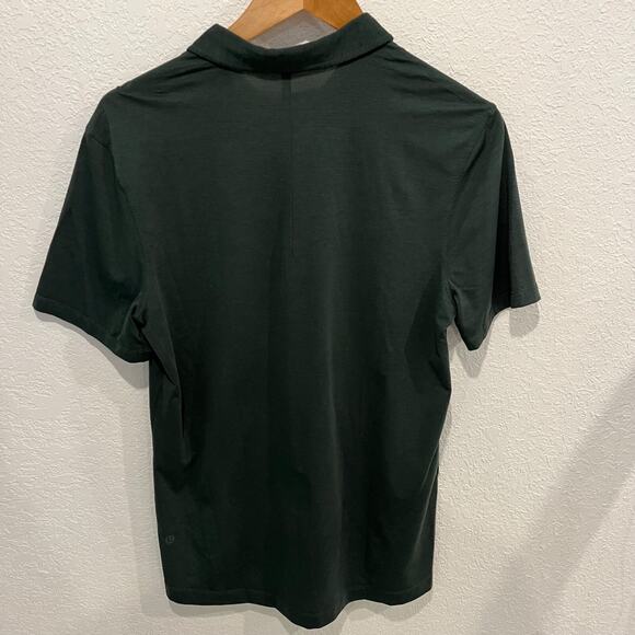 Lululemon Men's Short Sleeve Polo Activewear Performance Small Forest Green - Picture 2 of 6